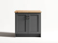 Aparadores de madera de ingeniería 90x40x85 cm gris antracita-marrón natural para cocina y comedor estilo rústico moderno con 2 puertas