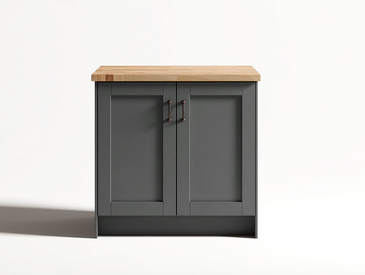 Aparadores de madera de ingeniería 90x40x85 cm gris antracita-marrón natural para cocina y comedor estilo rústico moderno con 2 puertas
