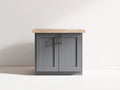 Aparadores madera MDF 90x40x85 cm - Gris-Madera natural - 2 puertas