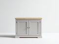 Aparadores madera MDF 100x40x80 cm - Gris claro-Madera natural - 2 puertas