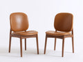 Sillas de comedor piel sintética 50x55x82 cm - Marrón coñac-Madera natural - Juego de 2