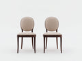 Sillas de comedor tapizadas en tela 50x55x91 cm beige-marrón oscuro para comedor estilo clásico set de 2