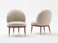 Sillas de comedor tapizadas 58x56x76 cm - beige y nogal - conjunto de 2
