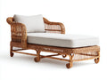 Tumbonas de ratán 185x78x88 cm - ratán natural y beige - respaldo curvo estilo mediterráneo
