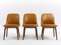 Sillas de comedor tapizadas 50x56x83 cm - marrón coñac - set de 3