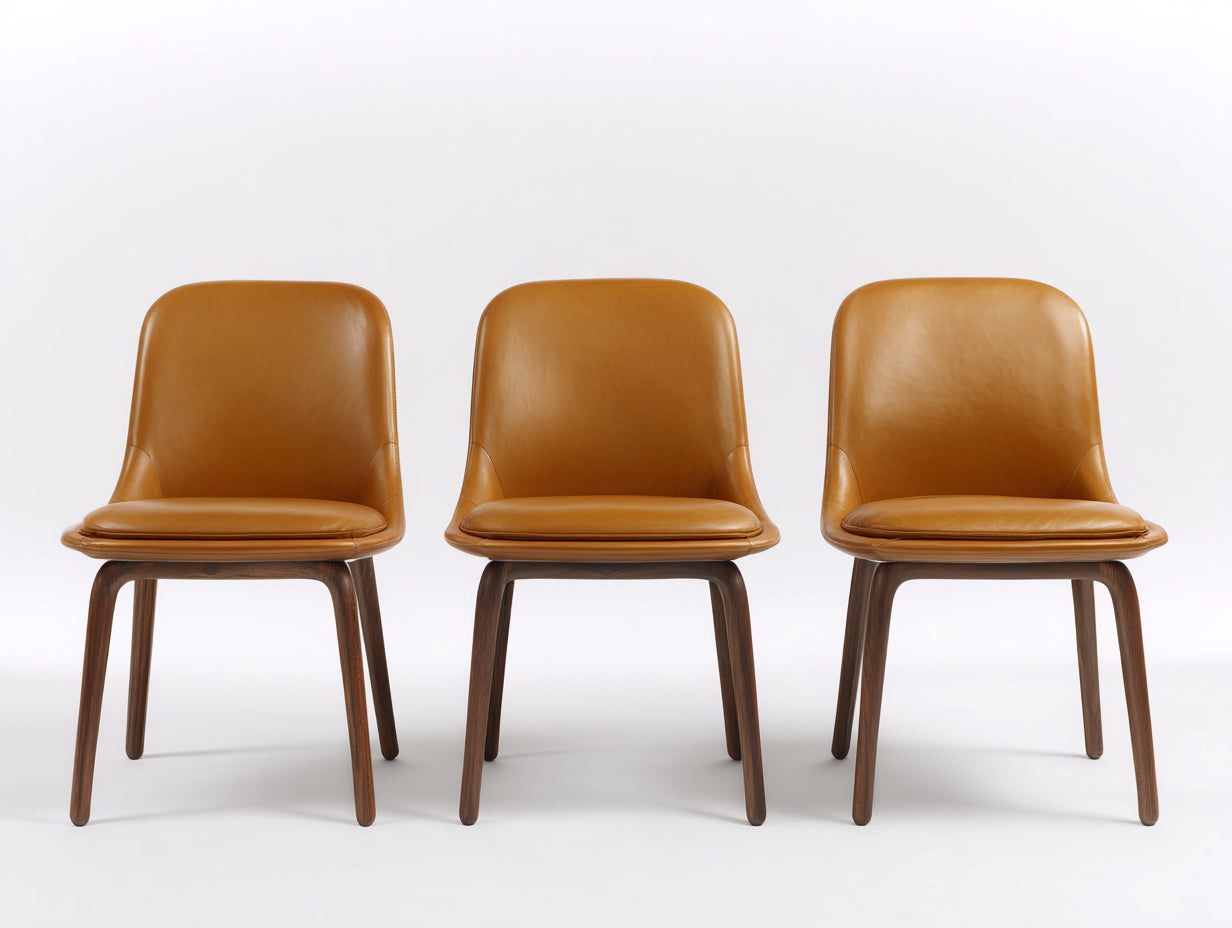 Sillas de comedor tapizadas 50x56x83 cm - marrón coñac - set de 3