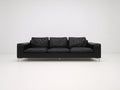 Sofás 3 plazas tapizados 220x88x78 cm - negro y plateado - brazos anchos estilo moderno