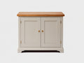 Aparadores de tablero MDF beige y madera natural 100x40x85 cm para comedor y cocina estilo rústico con 2 puertas