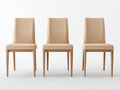 Sillas de comedor tapizadas 48x55x88 cm - beige y roble natural - set de 3