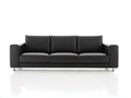 Sofás 3 plazas de piel sintética 230x90x78 cm - negro - diseño moderno con brazos rectos