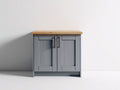 Aparadores de madera 110x45x85 cm - gris azulado y roble natural - 2 puertas