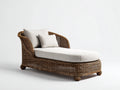 Tumbonas de ratán natural 205x82x78 cm - marrón miel y beige - diseño curvo envolvente